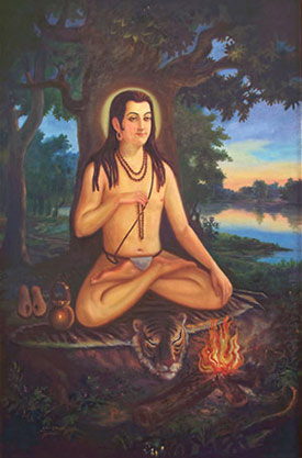 Acharya Shrichandraji sitting in meditation